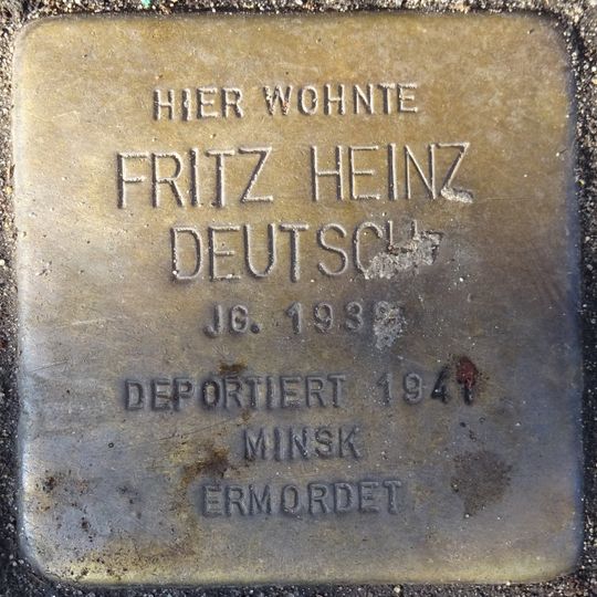 Stolperstein dedicated to Fritz Heinz Deutsch