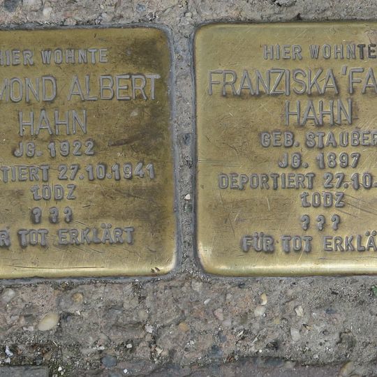 Stolperstein à la mémoire de Raymond Albert Hahn