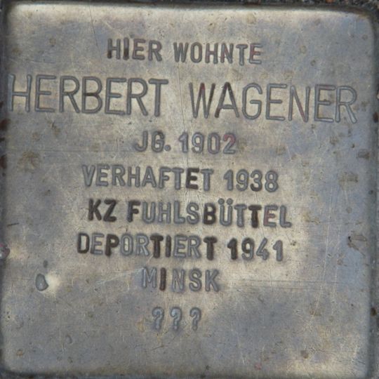 Stolperstein dedicated to Herbert Wagener