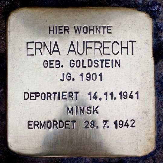 Stolperstein en memoria de Erna Aufrecht
