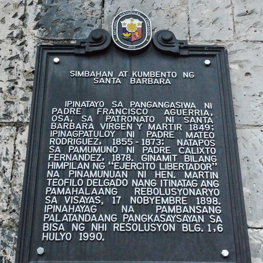 Church and Convent of Santa Barbara historical marker