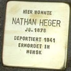 Stolperstein dedicated to Nathan Heger