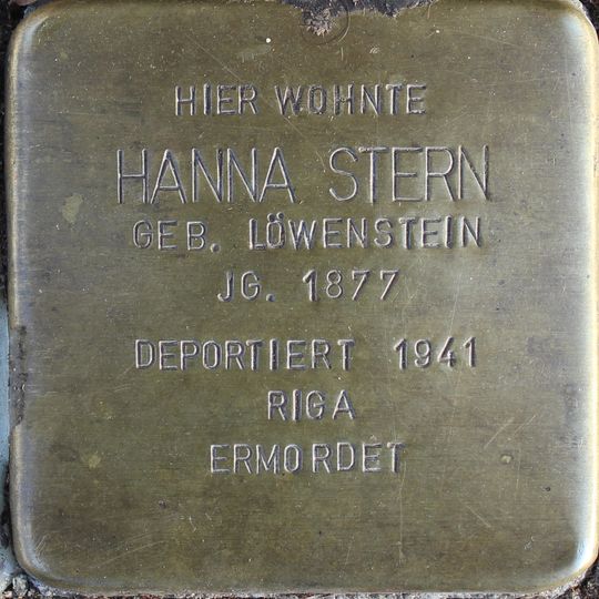 Stolperstein dedicated to Hanna Stern
