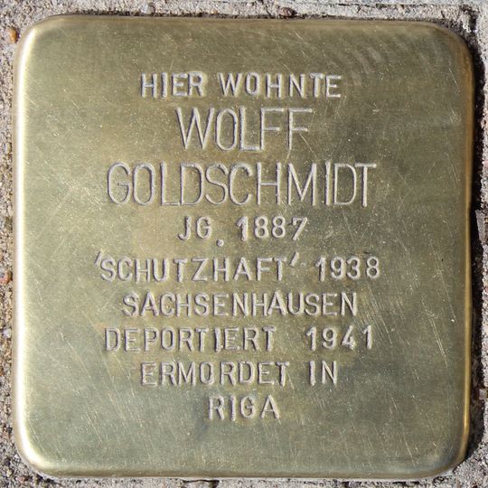 Stolperstein en memoria de Wolff Goldschmidt