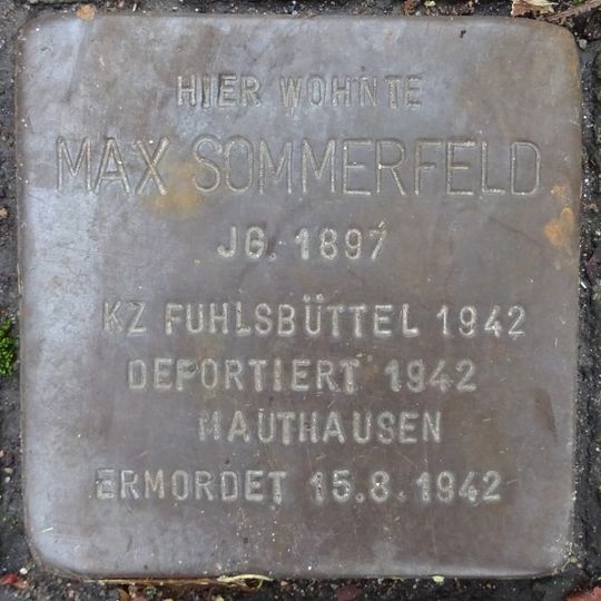 Stolperstein en memoria de Max Sommerfeld