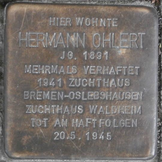 Stolperstein en memoria de Hermann Ohlert