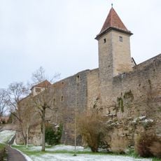 City walls of Rothenburg ob der Tauber from Burgtor to Klingentor