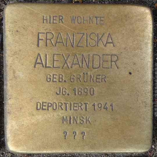 Stolperstein en memoria de Franziska Alexander