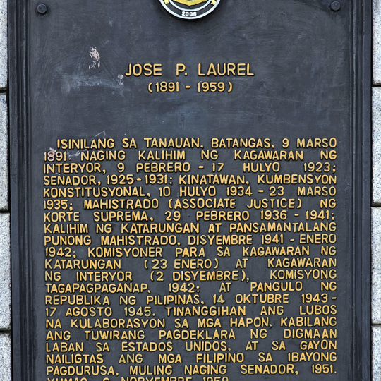 Jose P. Laurel historical marker