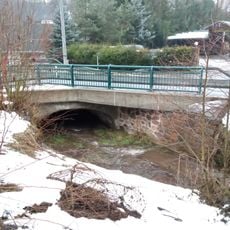 Bridge of road I/14 over the Bolkovský potok in Rudník near house no. 129