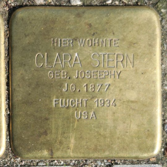 Stolperstein dedicated to Clara Stern
