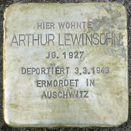 Stolperstein für Arthur Lewinsohn