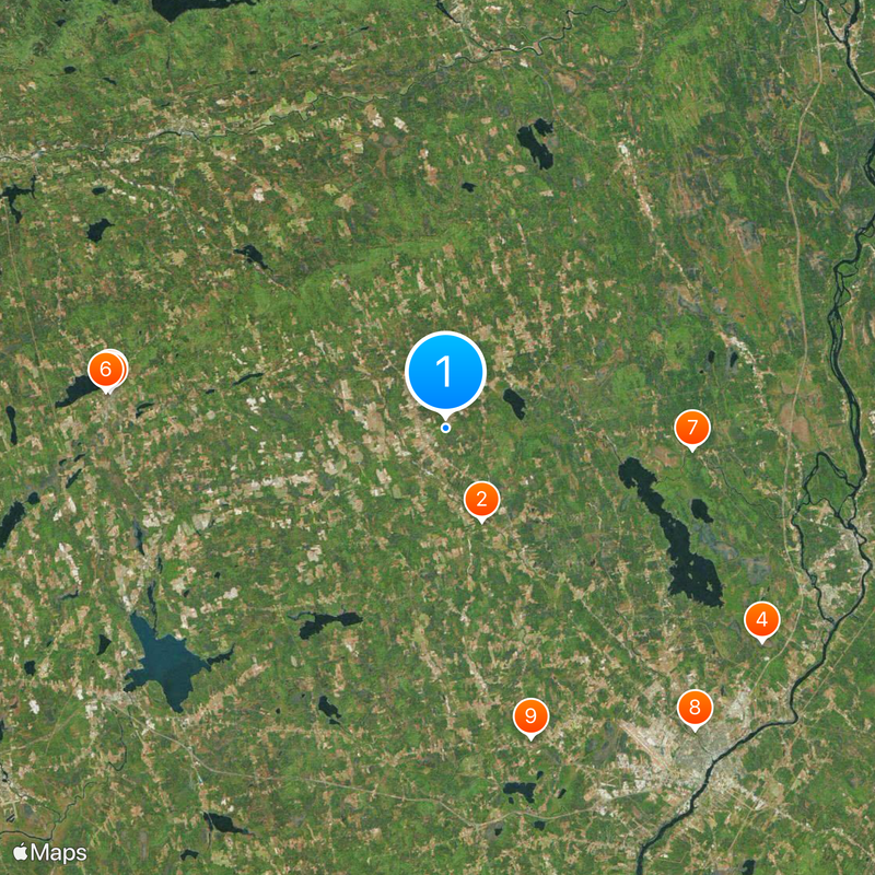 Código de área 207 Mapa