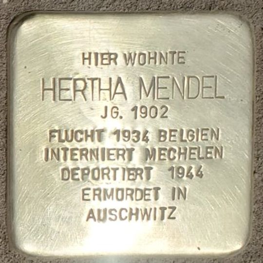Stolperstein dedicated to Hertha Mendel