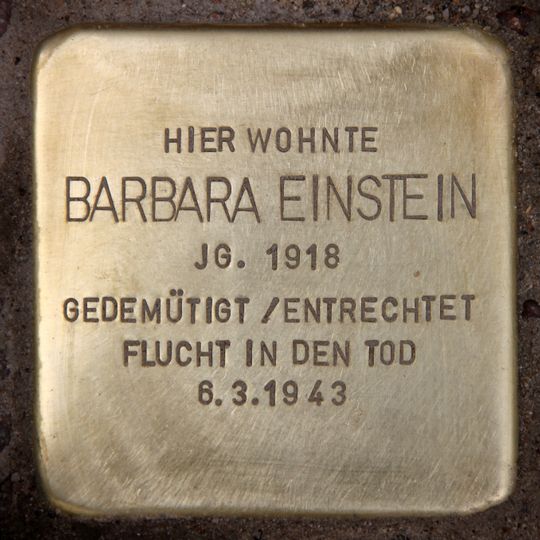 Stolperstein dedicated to Barbara Einstein