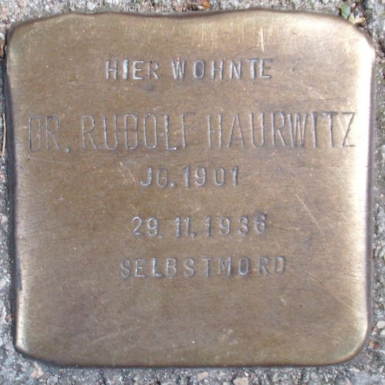 Stolperstein dedicated to Rudolf Haurwitz