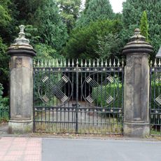 Entrance gateway to Arrowe Hall with flanking screen walls