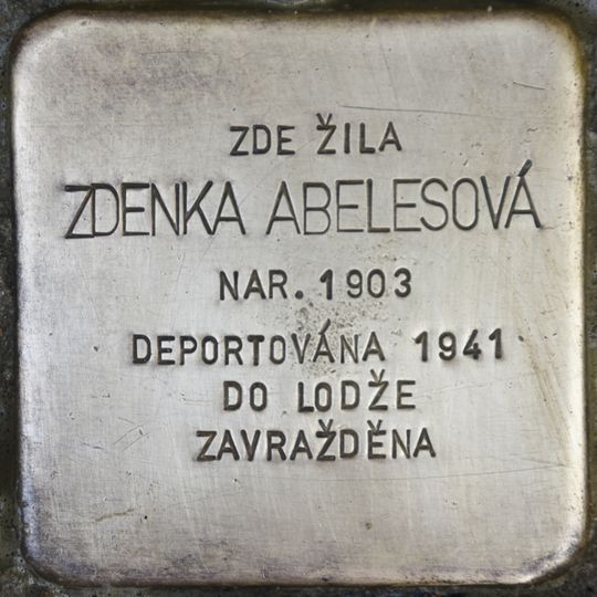 Stolperstein dedicated to Zdenka Abelesová