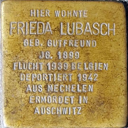 Stolperstein en memoria de Frieda Lubasch geb. Gutfreund