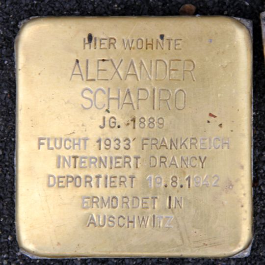 Stolperstein Brunnenstr 165 Alexander Schapiro