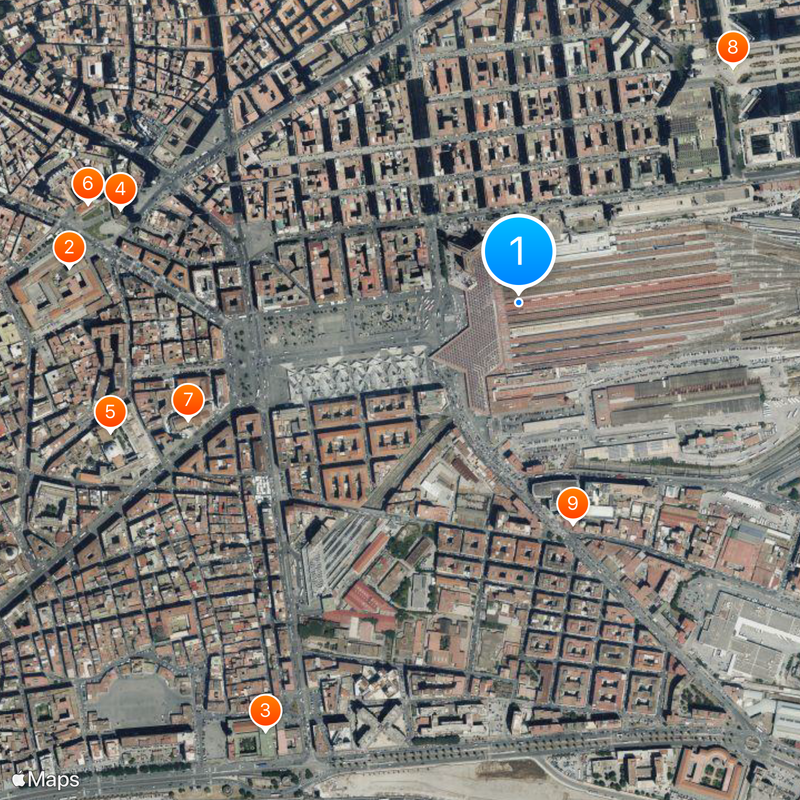 Estación de Nápoles Central Mapa