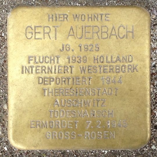 Stolperstein dedicated to Gert Auerbach