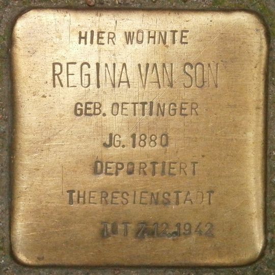 Stolperstein en memoria de Regina van Son