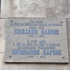 Commemorative plaque to Krisjanis Barons