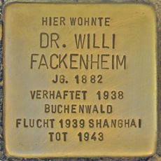 Stolperstein dedicated to Dr. Willi Fackenheim