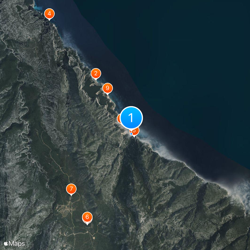 Cala Goloritzè Karte