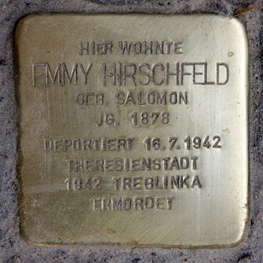 Stolperstein dedicated to Emmy Hirschfeld