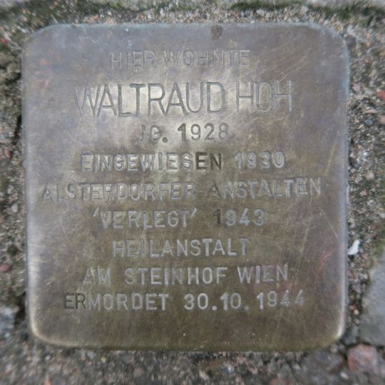 Stolperstein en memoria de Waltraud Hoh
