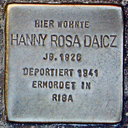 Stolperstein en memoria de Hanny Rosa Daicz