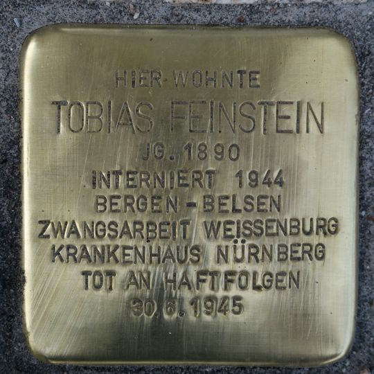 Stolperstein dedicated to Tobias Feinstein