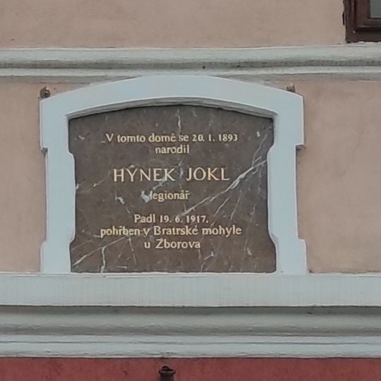 Pamětní deska legionáře v Týně nad Vltavou