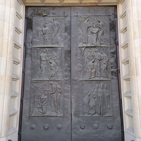 Main door of the Katowice Catholic Cathedral