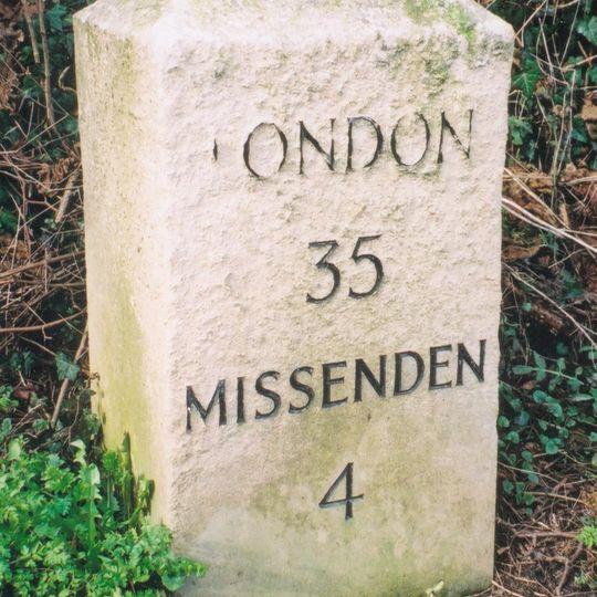 Milestone, South Street; nr turn to Church Lane for St Mary the Virgin Church