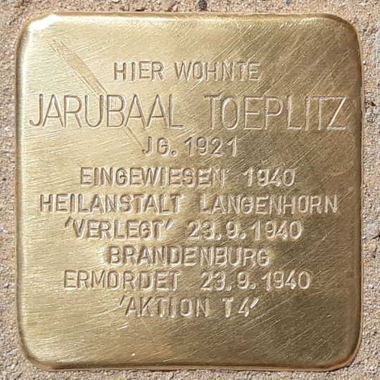 Stolperstein à la mémoire de Jarubaal Toeplitz