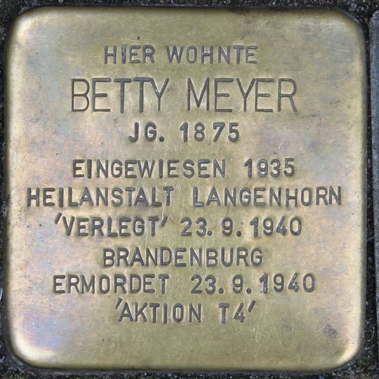 Stolperstein en memoria de Betty Meyer