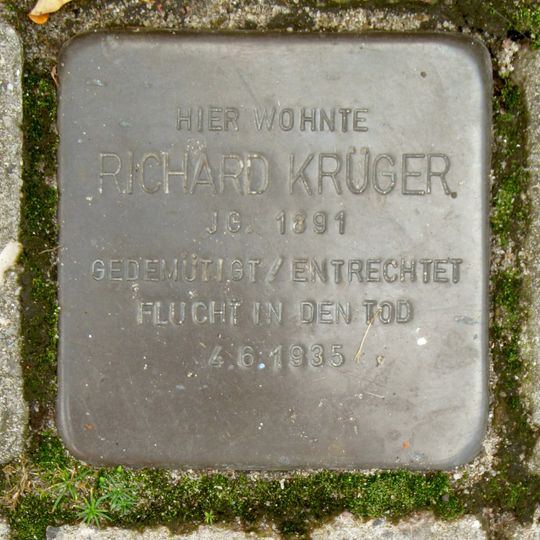 Stolperstein dedicated to Richard Krüger