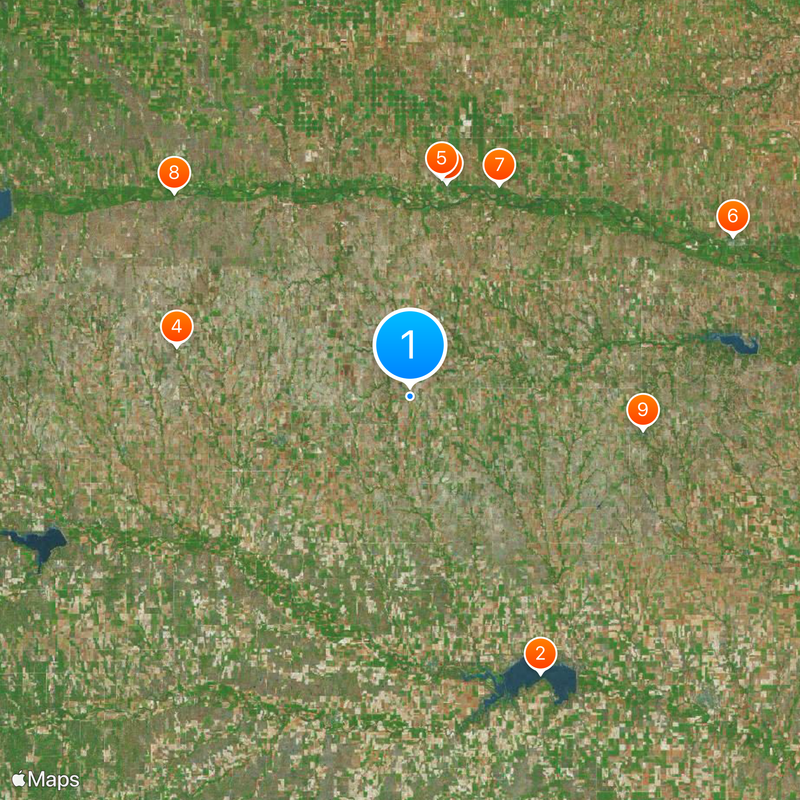 Centre géographique des États-Unis contigus Carte