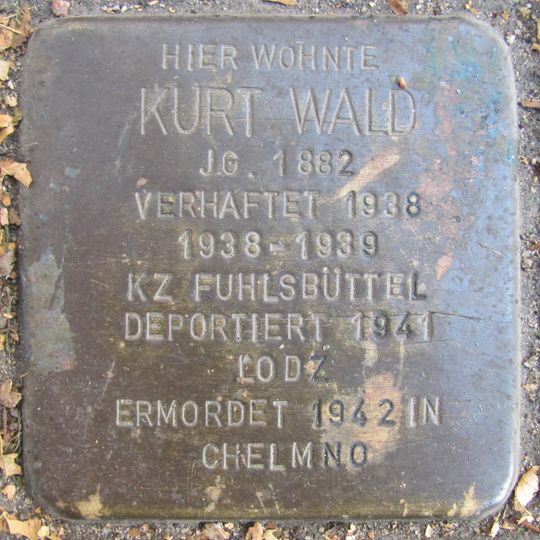 Stolperstein dedicated to Kurt Wald