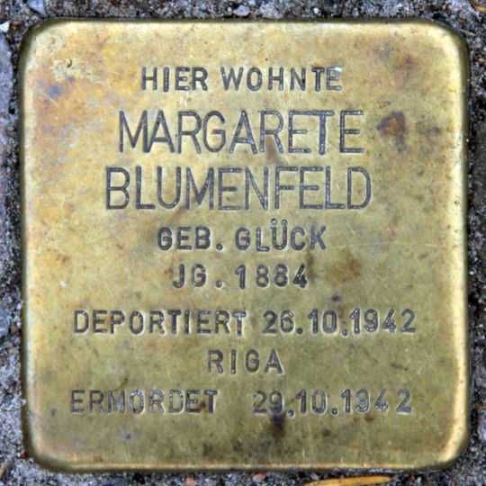 Stolperstein en memoria de Margarete Blumenfeld