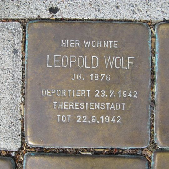Stolperstein dedicated to Leopold Wolf