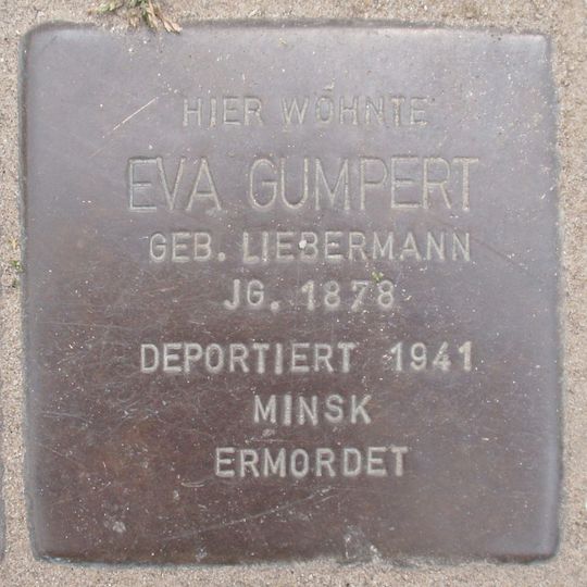 Stolperstein dedicated to Eva Gumpert