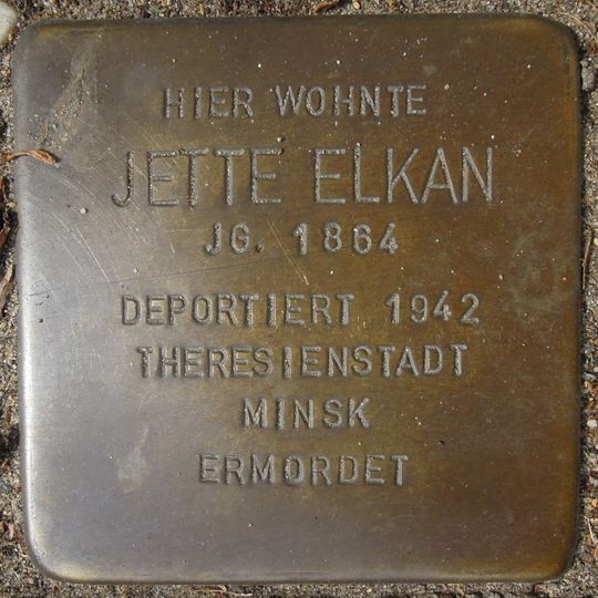Stolperstein en memoria de Jette Elkan
