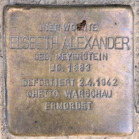 Stolperstein dedicated to Elsbeth Alexander