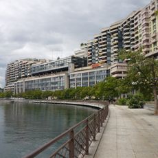 Waterfront promenade, pedestrian zone, pedestrian street, access road, bike lane