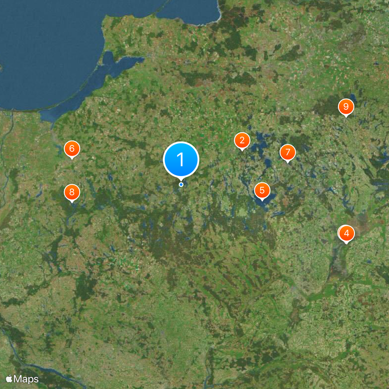 Voivodato della Varmia-Masuria Mappa