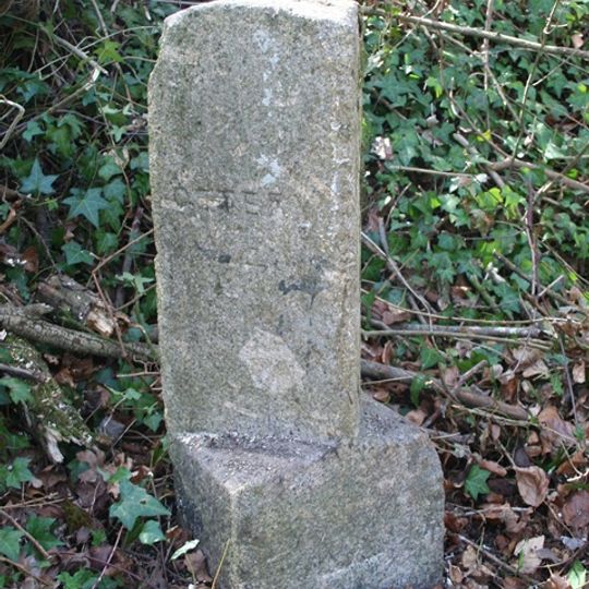 Milestone, Bowd, just S of the complex junction with A3052